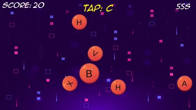 Letter Chase: interactive wall projection game
