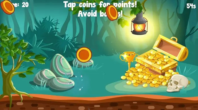 Coinbomb: interactive wall projection game