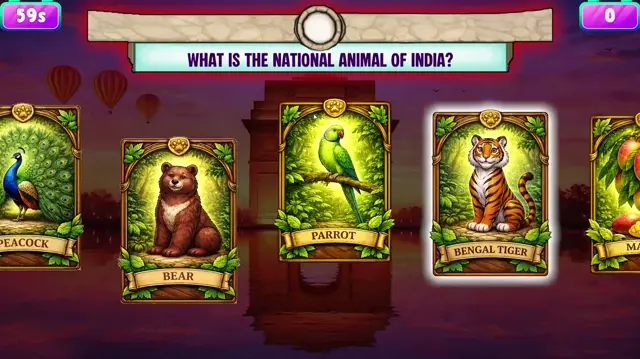 India Quiz: interactive wall projection game