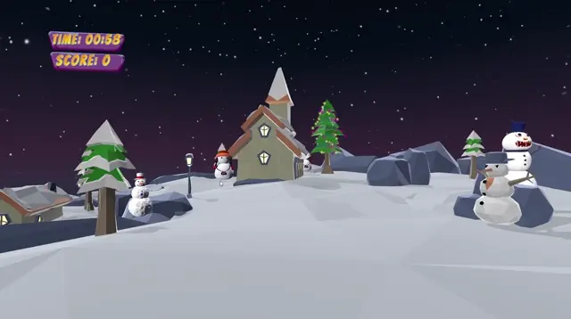 Snow Man Buster: interactive wall projection game