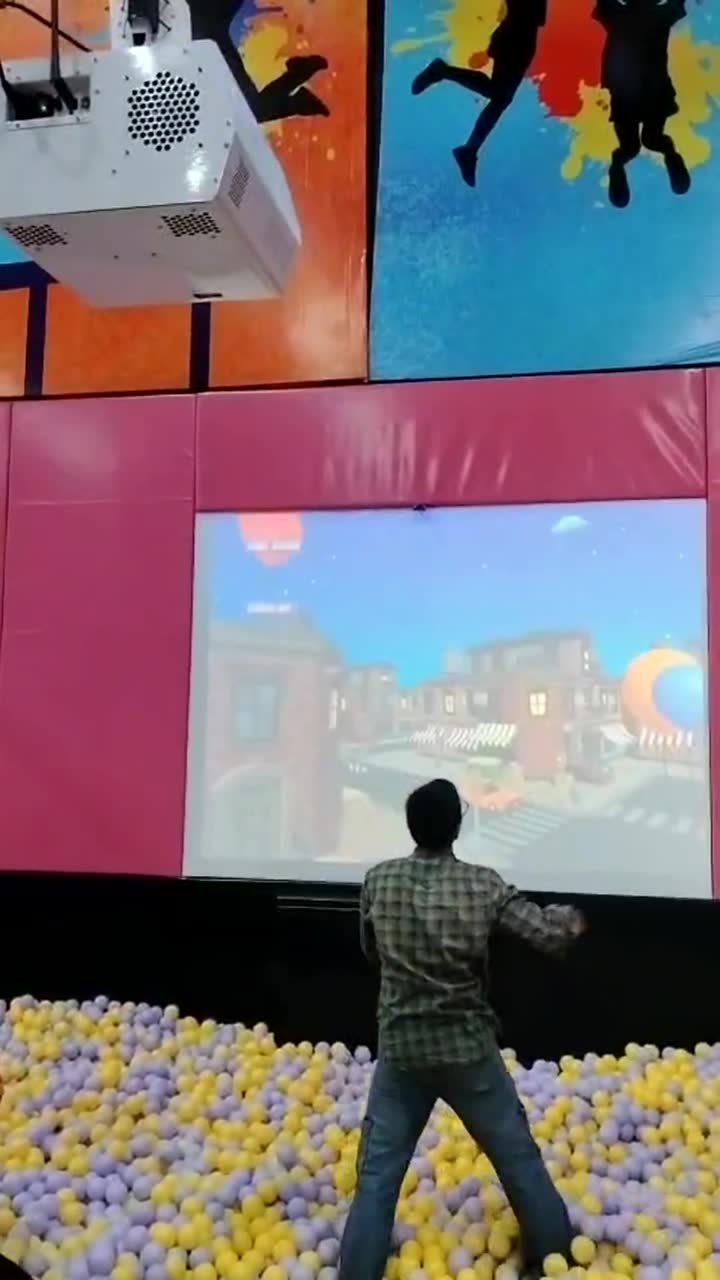 Wacky Wall interactive wall projection game in a ball pit