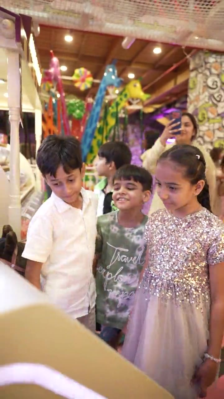 Kids at the Pikcha photo booth at Boombastic in Gurugram