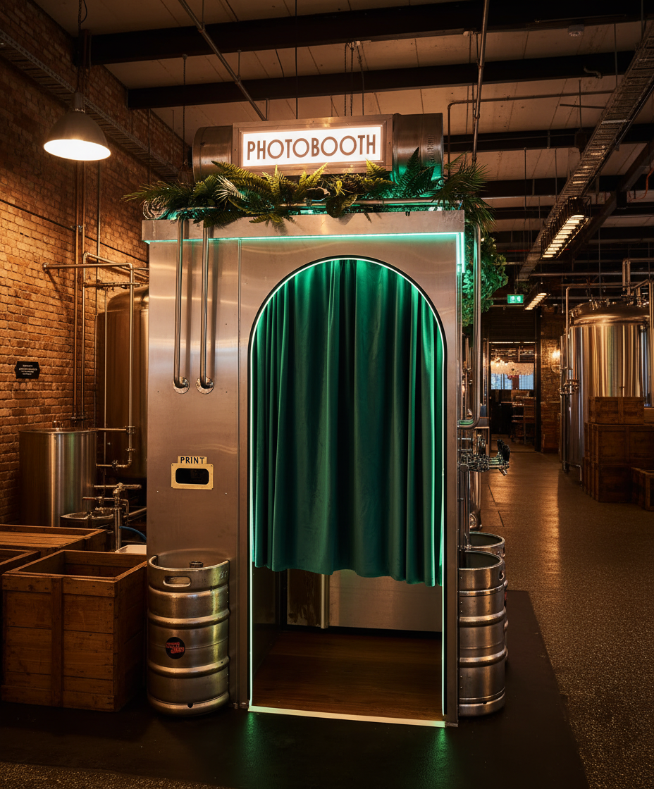 Custom-branded Pikcha AI Photo Booth at an Indian brewery