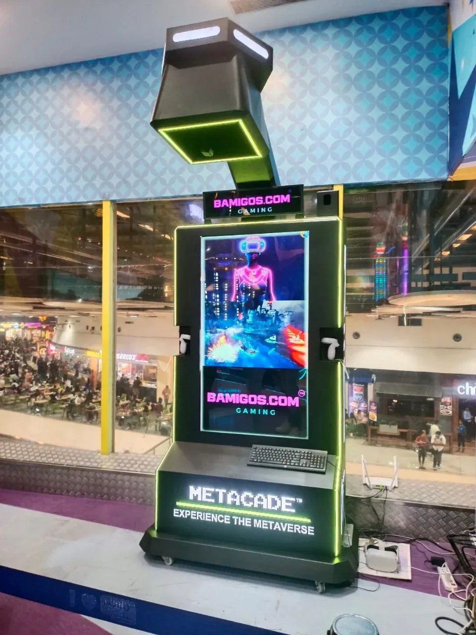 Metacade VR cabinet on rent at an event